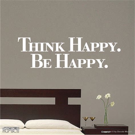 Wall Decals Think Happy Be Happy Vinyl Lettering Etsy