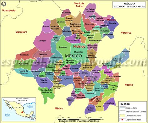 1 mapa con municipios del estado de méxico. Mapa De Mexico Con Nombres De Estados Y Sus Capitales