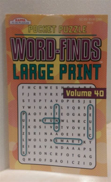 Pocket Puzzle Word Finds Large Print Volume 40 By Kappa New Word Find