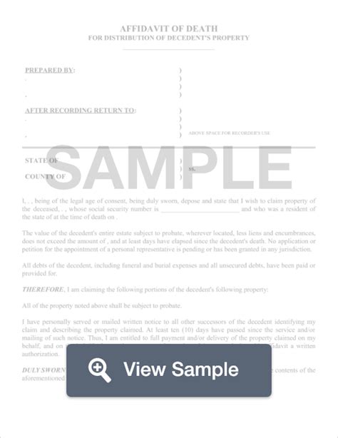 List any other specific deletions to the acts otherwise authorized in this power of attorney (see instructions for line certify i have the legal authority to execute this form on behalf of the taxpayer. Free Affidavit of Death Form | PDF & Word Templates ...