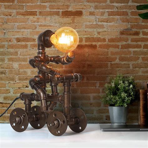 Industrial Table Lamp Retro Steam Punk Robot Lamp Creative Fun Water