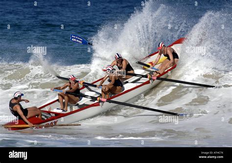 Women S Surf Boat Event In The National Surf Lifesaving Championships At Scarborough Beach