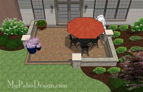 Yaheetech interlocking patio deck tiles 12 x 12in 27pcs wood floor tiles outdoor flooring for patio… DIY Paver Patio Design with Seat Wall | Downloadable Plan ...