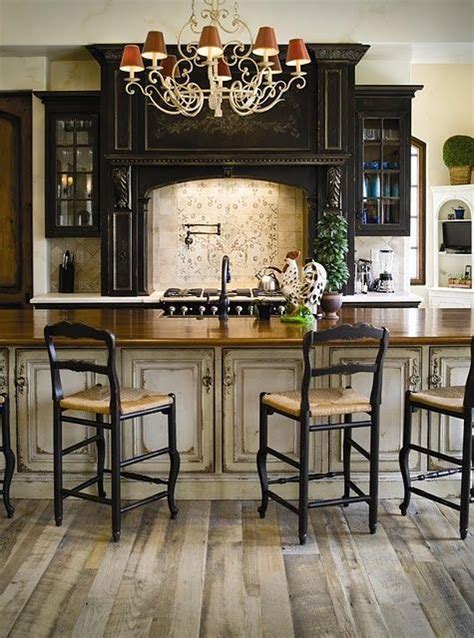 Love The Distressedantique Finished Cabinets French Country Design