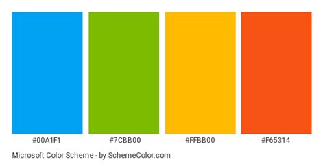 Microsoft Official Logo Colors Logo Color Schemes Color Combinations Microsoft Bar Chart