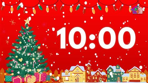 10 Minute Countdown Timer With Music Christmas Red 🤍🎼⏰🎄 Youtube