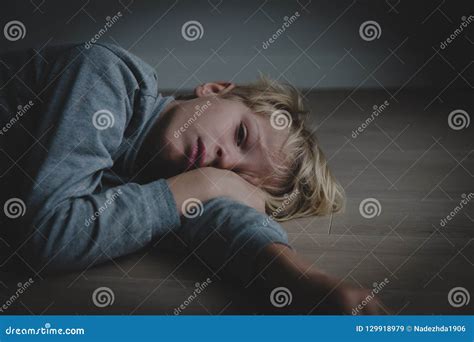 Sad Stressed Tired Exhausted Child At Home Stock Image Image Of Loss