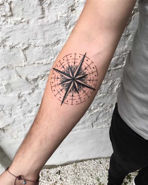 Cool Compass Rose By Matt Stopps Tattooed On The Right Forearm