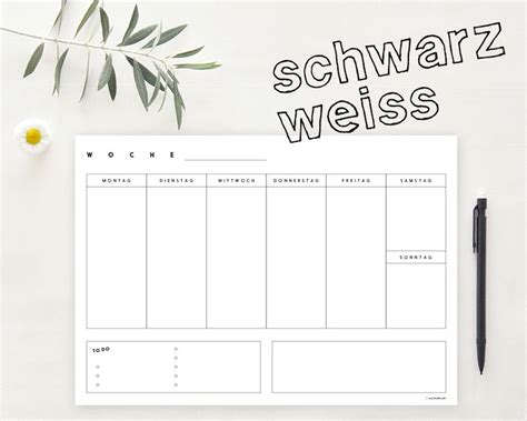 Fragen tauchen diesbezüglich aber immer wieder darüber auf, wer denn nun für die treppenhausreinigung zuständig ist oder ob die kosten für die. Gratis Download Wochenplaner schwarz weiss | Wochen planer ...