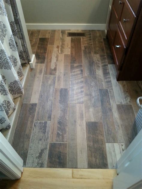 The pattern is created by installing the smaller. Rectangular tile floor with a rustic touch. | Tile floor ...
