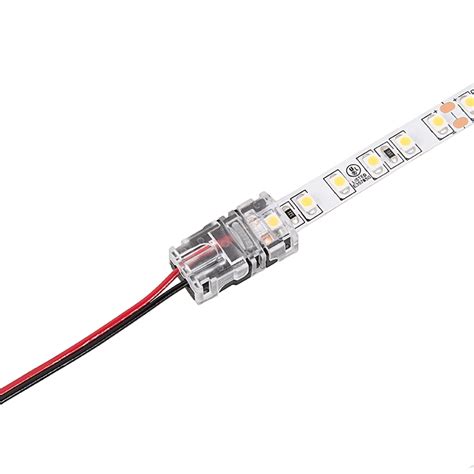 Solderless Clamp On Led Strip Light To Pigtail Adapter 8mm Single