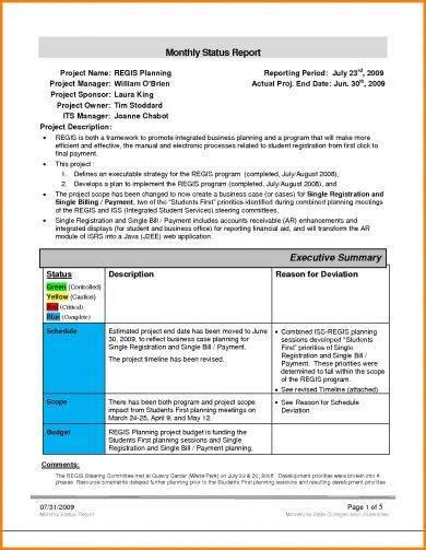 9 Monthly Status Report Examples Pdf Examples