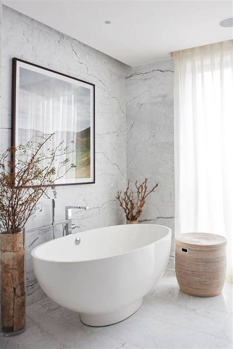 The Arabescato Marble Clad Main Bathroom Has A Large Link Url