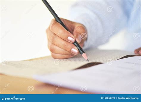 Take The Exam Final High School University Student Holding Pencil