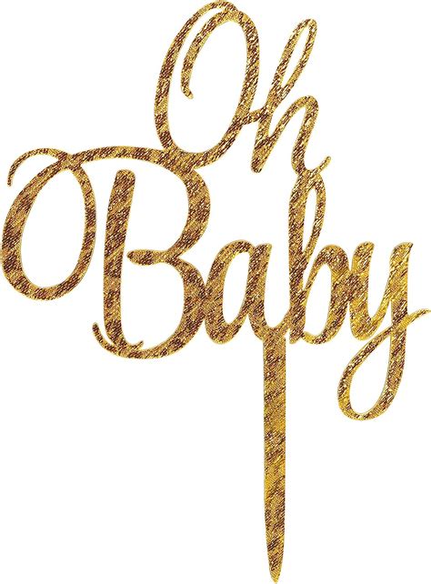 Oh Baby Cake Topper Gold Glitter For Baby Shower Cake Toppers For Boys