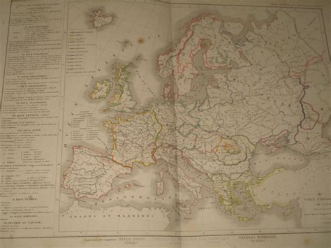 1847 Louis Dussieux Map Carte Ethnographique De Leurope Wtableau