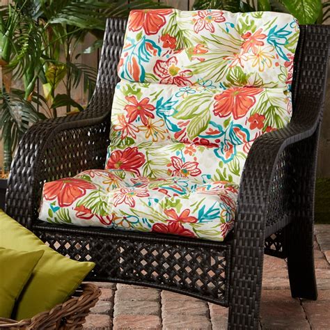breeze floral outdoor high back chair cushion