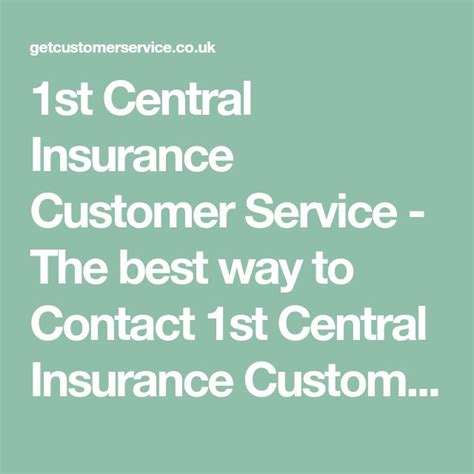 1st Central Insurance Customer Service - The best way to Contact 1st
