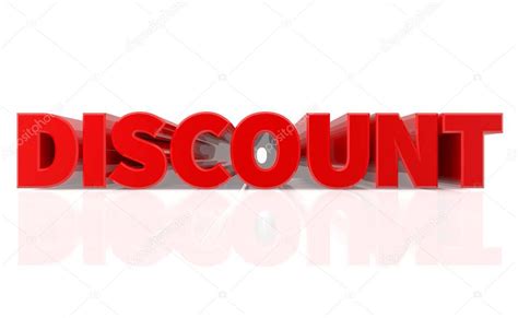 3d Discount Word On White Background 3d Rendering Stock Photo