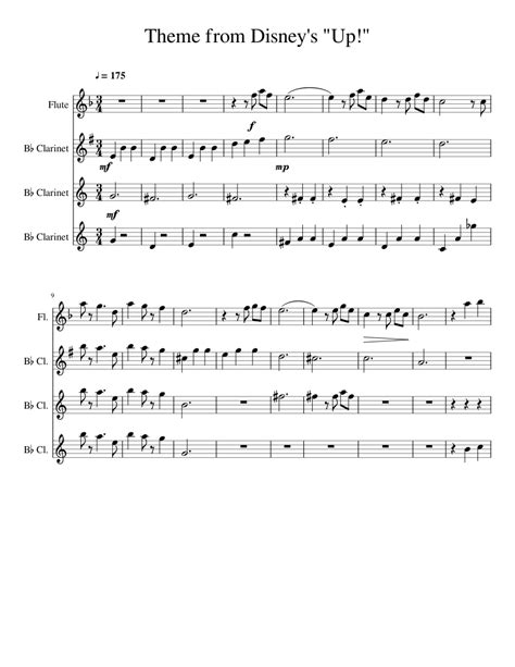 Theme From Disneys Up Sheet Music For Flute Clarinet Download Free In