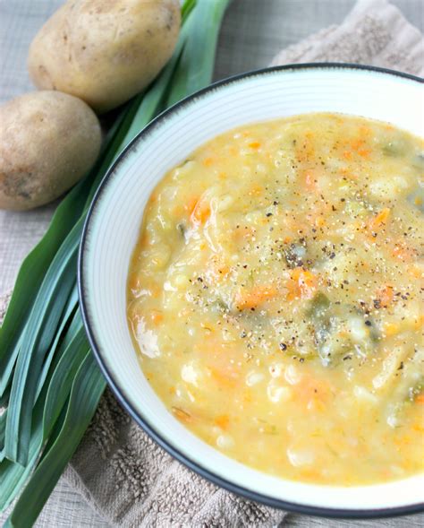 a hearty rendition of traditional potato and leek soup made without cream or milk leek soup