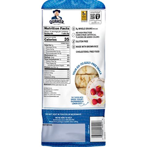 Quaker Rice Cakes Nutrition Information