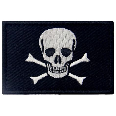 Buy Pirate Of Jolly Roger Patch Embroidered Applique Fastener Hook