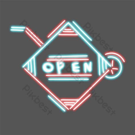 Fluorescent Neon Turn Signs Psd Png Images Free Download Pikbest