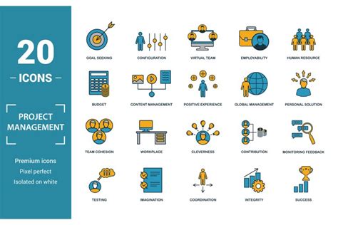 Project Management Icon Vector Set In Svg Png  Eps