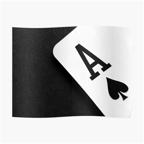 Ace Of Spades Monochrome Playing Card Poster For Sale By