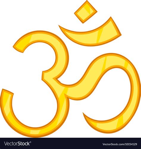 Hindu Om Symbol Icon Cartoon Style Royalty Free Vector Image