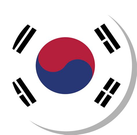 South Korea Flag Circle Shape Flag Icon 16707455 Png