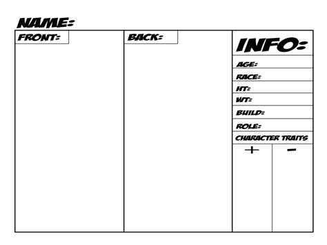 Character Template Sheet