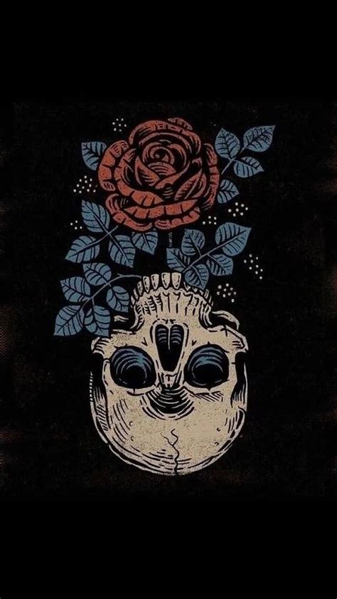 Black Cranio Iphone Wallpaper Illustration Skull Wallpaper Skull Art