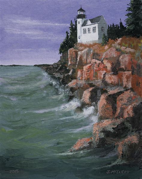 Bass Harbor Lighthouse Painting By Jerry Mcelroy