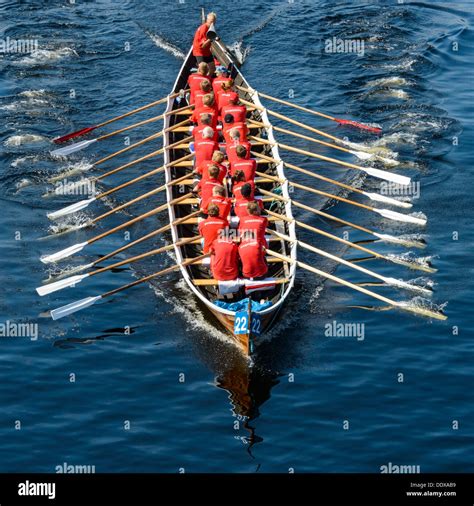 Large Group Rowing Boats Oars Hi Res Stock Photography And Images Alamy