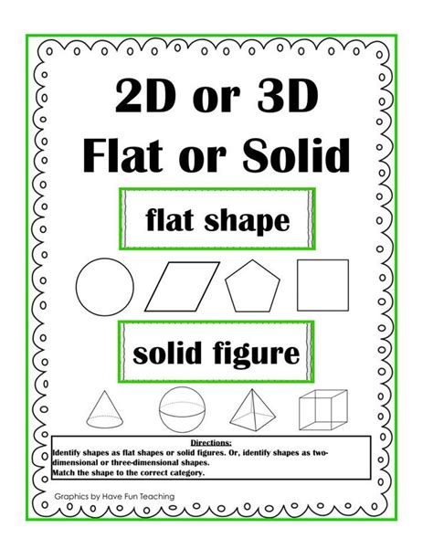 2d 3d Flat Shapes Solid Figures Activity Have Fun Teaching Solid