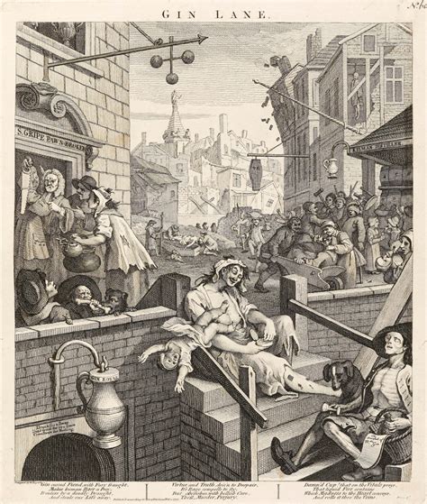 Gin lane, illustration from 'hogarth restored: Gin Lane | Works of Art | RA Collection | Royal Academy of ...