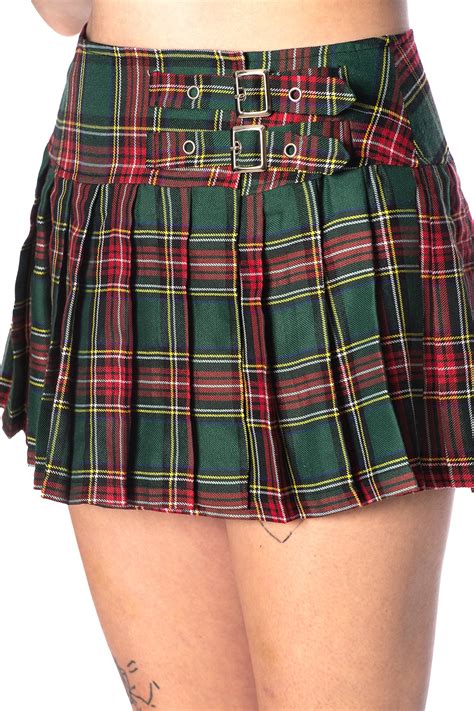 Mini Skirt Tartan Green Shock Store
