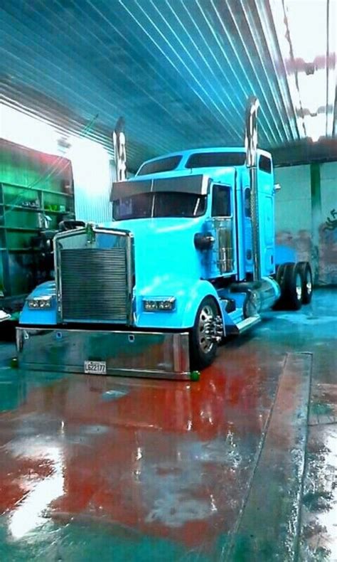 Baby Blue Kenworth Kenworth Trucks Big Trucks Diesel Trucks
