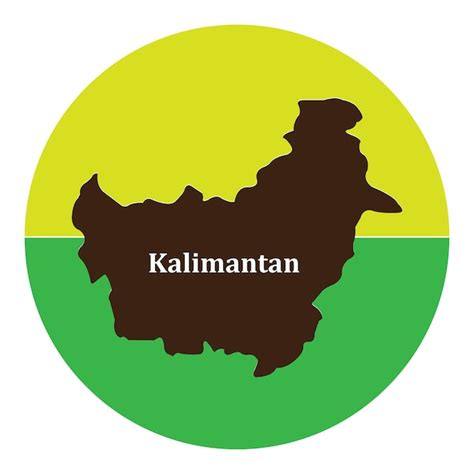 Premium Vector Indonesian Kalimantan Map Icon Vector Simple Design