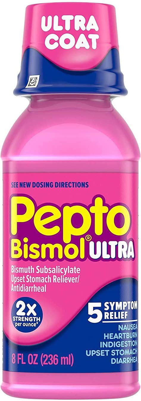 Pepto Bismol Ultra 5 Symptom Stomach Relief Liquid, Original