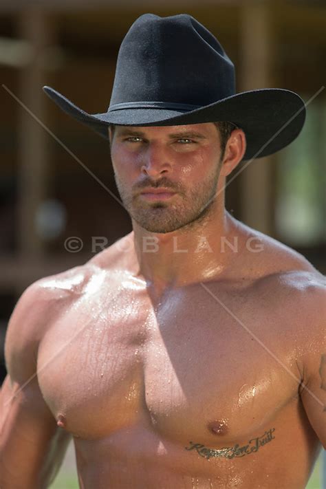 Portrait Of A Very Good Looking Shirtless Cowboy Outdoors Rob Lang