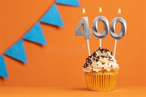 Candle Number 400 Number Of Followers Or Likes Stock Photo Image Of