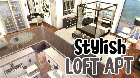 Stylish Loft Apartment 🌆 Sims 4 Stop Motion Speed Build No Cc