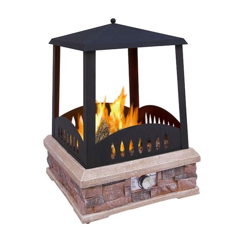 Landmann Usa 38000 Btu Black Steel Outdoor Liquid Propane Fireplace In