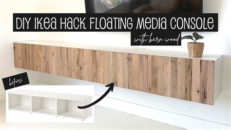 Diy Ikea Hack Floating Media Console With Barn Wood