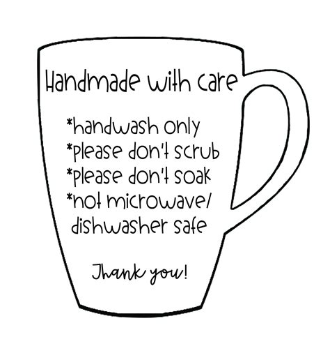 Buy Care Instructions For Mugs And Cups Digital Files Online In India