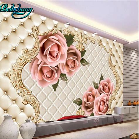 Beibehang European Style Soft Roses Roses Living Room Background Wall