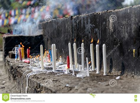 Burning And Melting Worship Candles Stock Image Image Of Light Wall